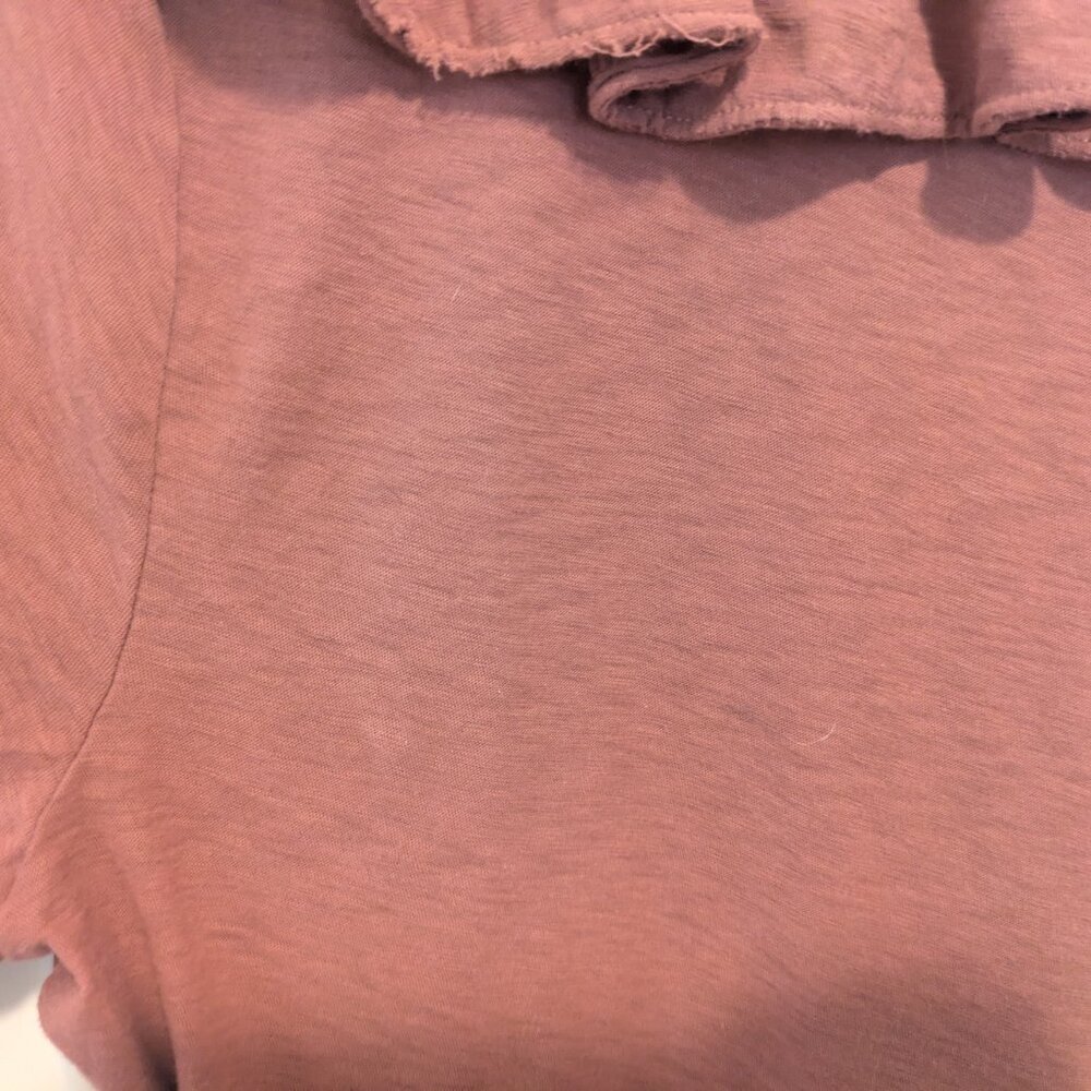 Nation LTD Burnt Orange Lalita Ruffled Neckline Long Sleeve Tee - Picture 10 of 12